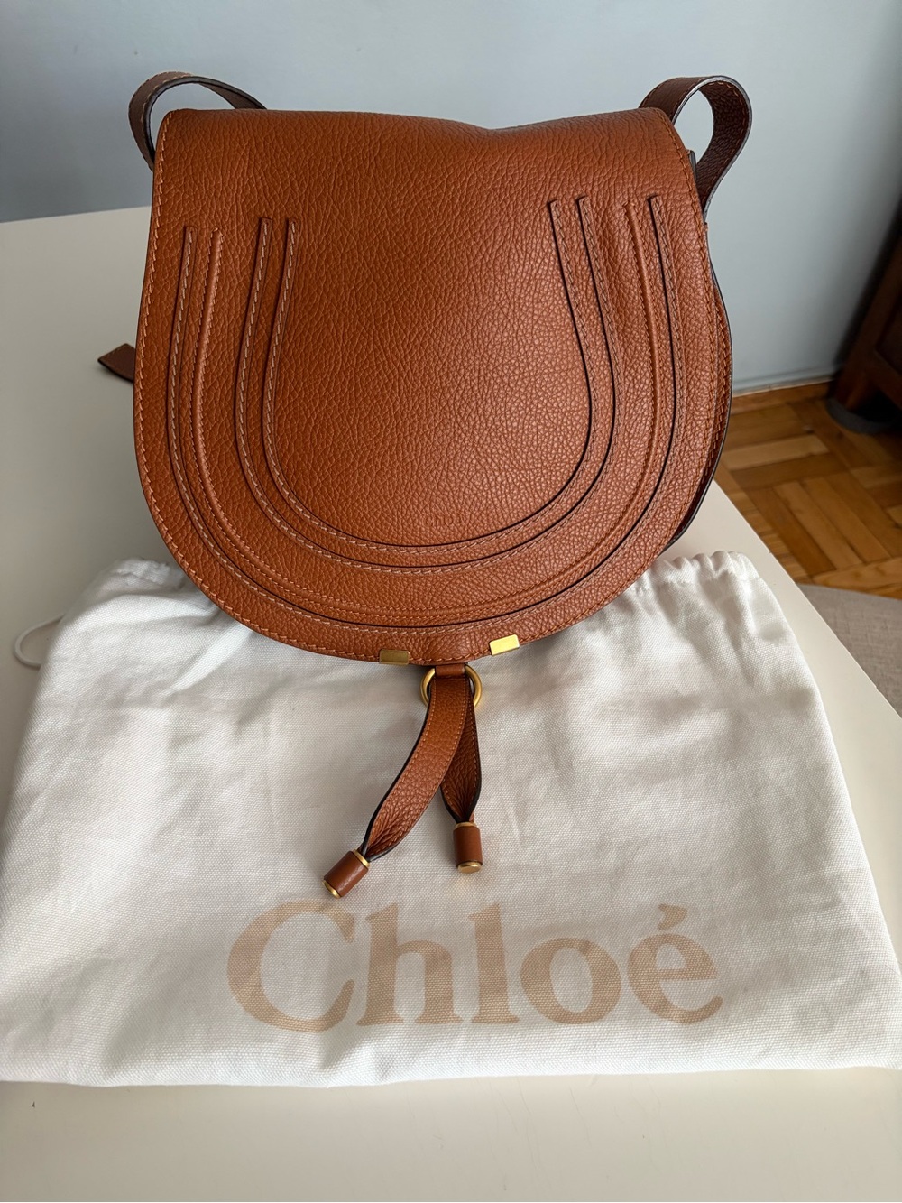 Chloe Brown Leather Saddle Crossbody Bag - Picture 10 of 11